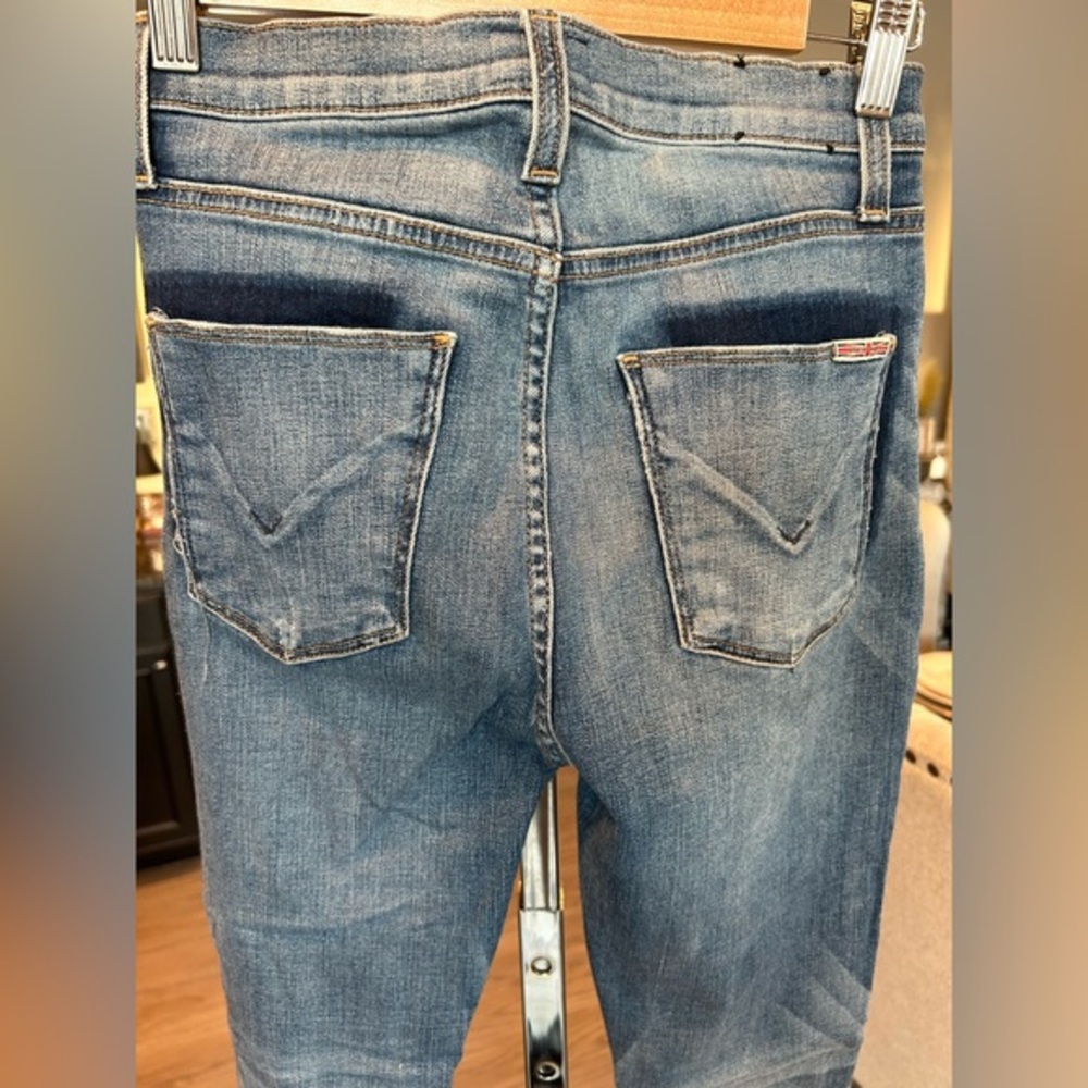 ✨Rare Hudson Barbara High waist skinny Jeans Medium Blue Denim Unique Pocket